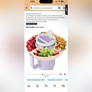 Cream colored Snack Bowl for Stanley Cup 40 oz